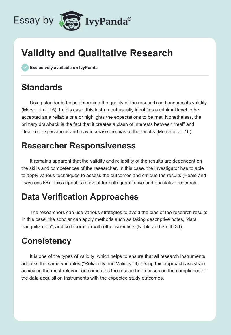 Validity and Qualitative Research. Page 1