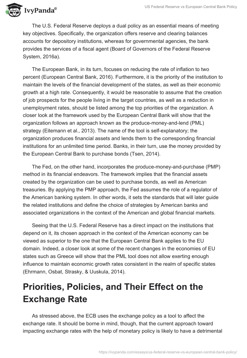 US Federal Reserve vs European Central Bank Policy. Page 2