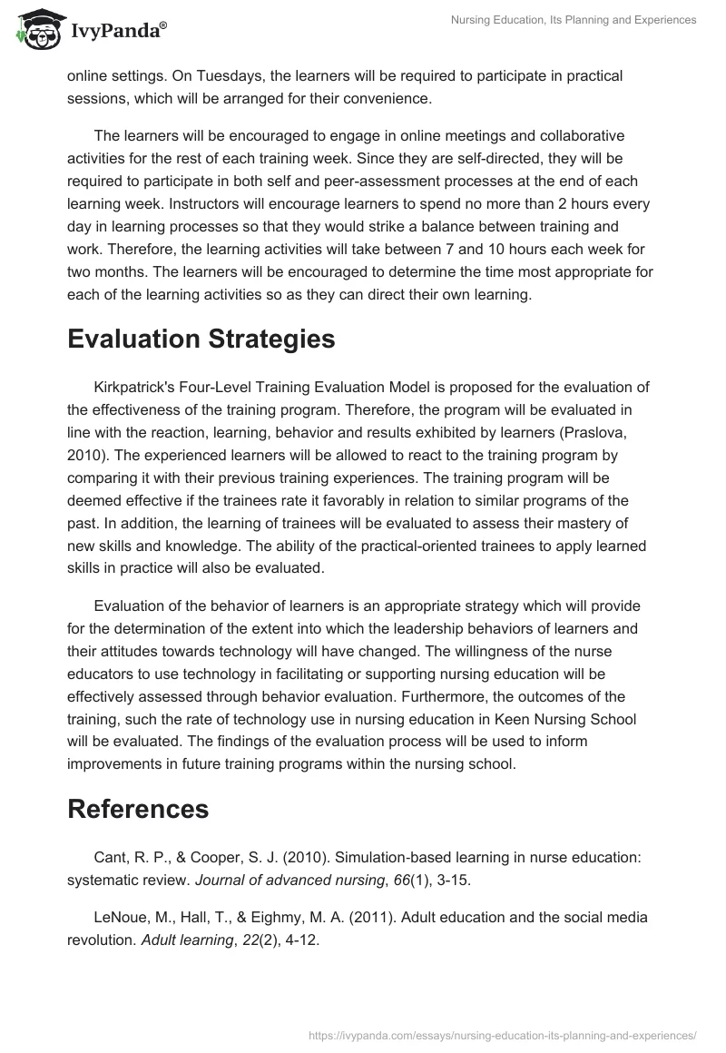 Nursing Education, Its Planning and Experiences. Page 4