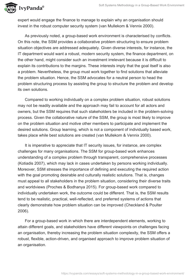 Soft Systems Methodology in a Group-Based Work Environment. Page 3