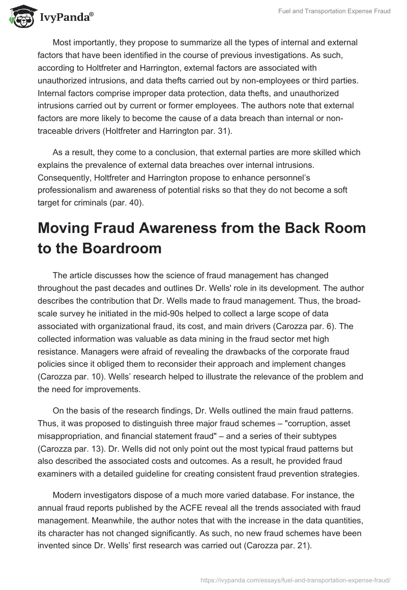 Fuel and Transportation Expense Fraud. Page 3