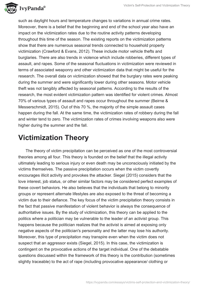Victim's Self-Protection and Victimization Theory. Page 2