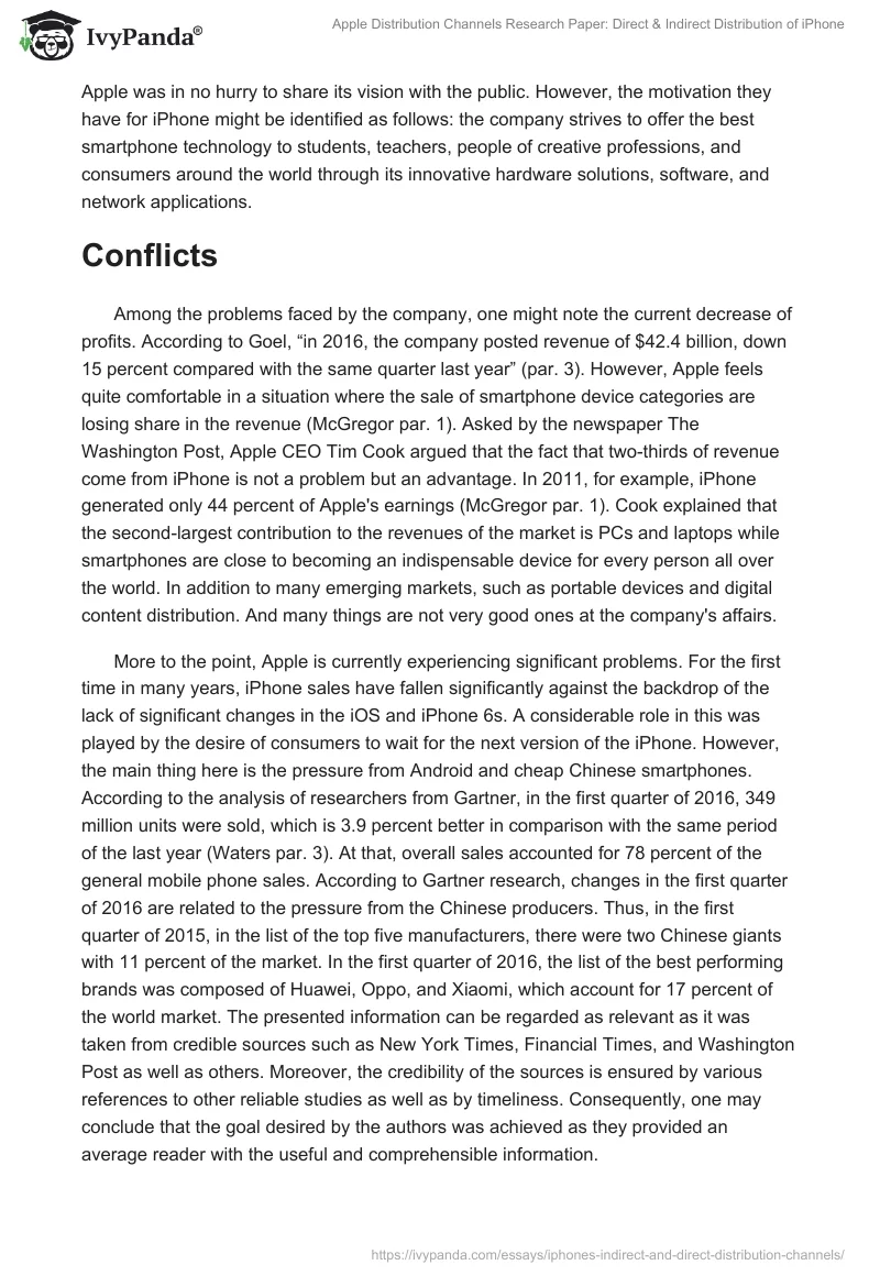 Apple Distribution Channels Research Paper: Direct & Indirect Distribution of iPhone. Page 4
