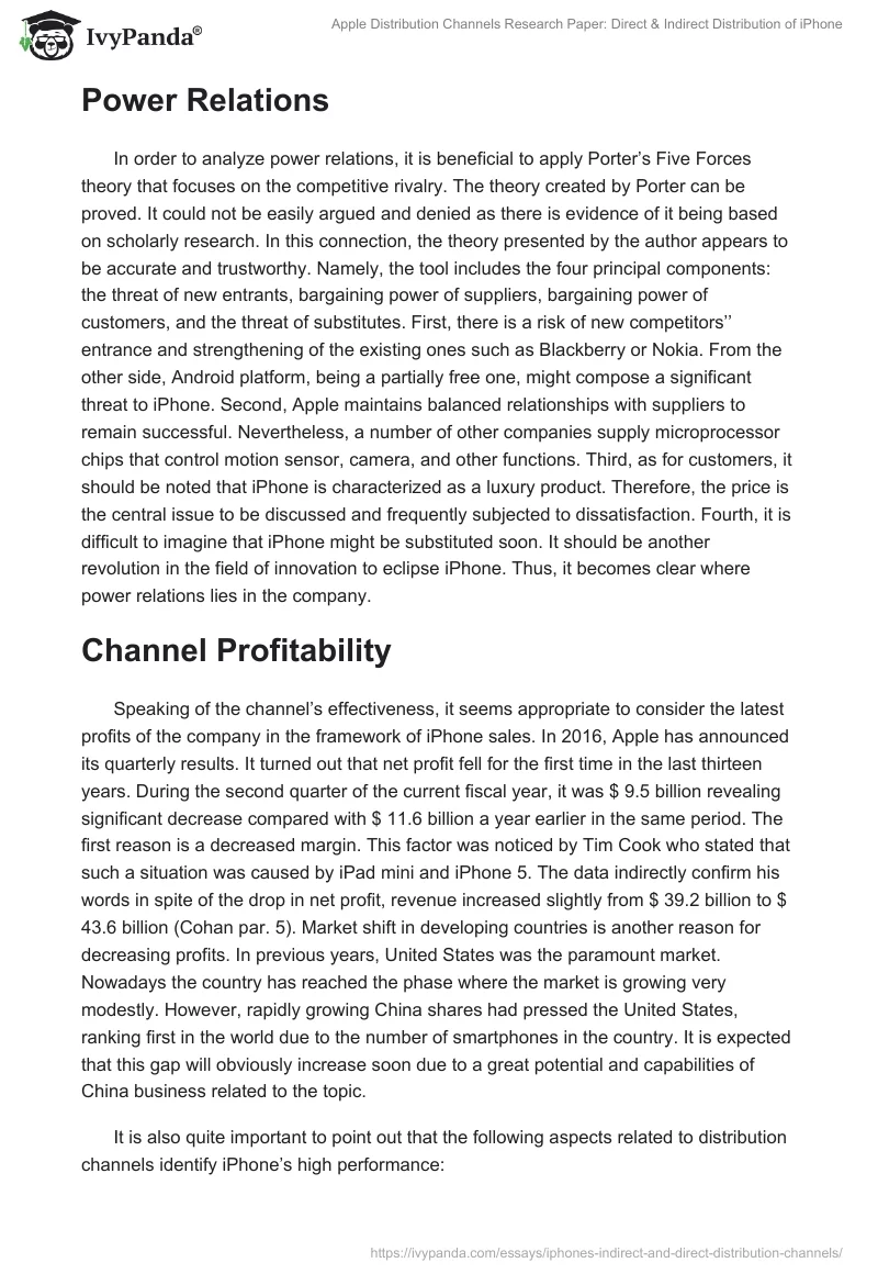 Apple Distribution Channels Research Paper: Direct & Indirect Distribution of iPhone. Page 5