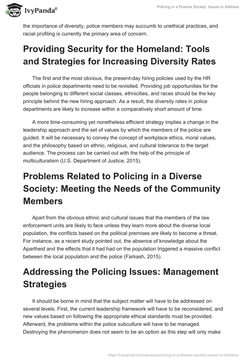 Policing in a Diverse Society: Issues to Address. Page 2