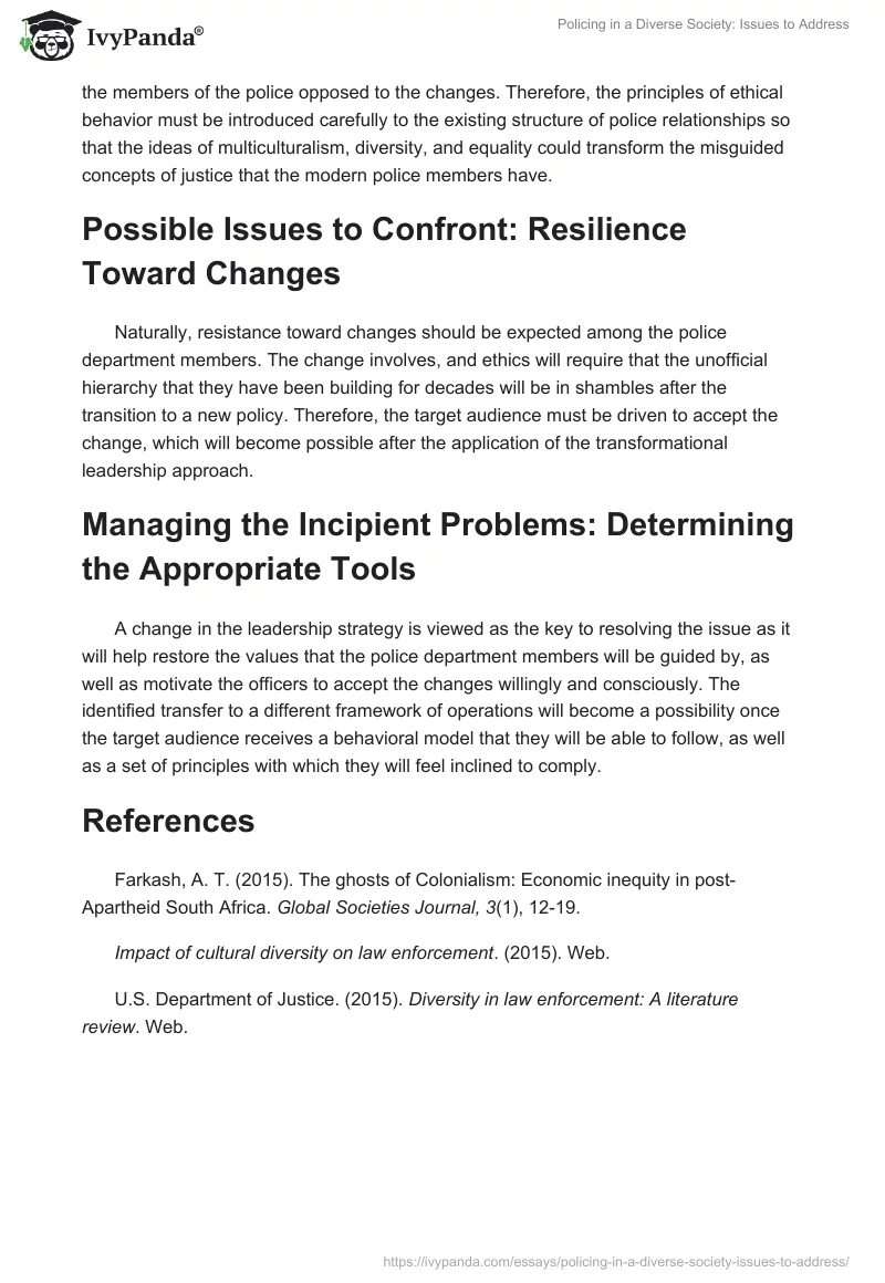 Policing in a Diverse Society: Issues to Address. Page 3