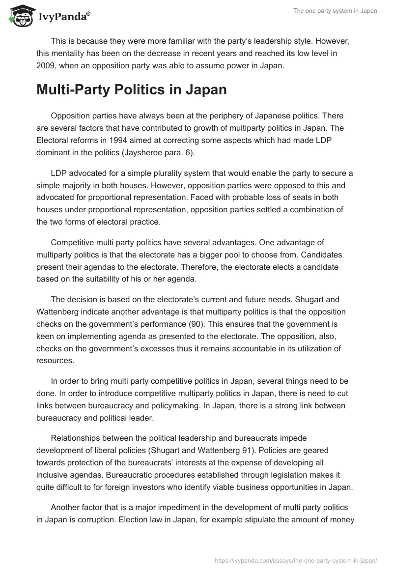 The one party system in Japan. Page 3