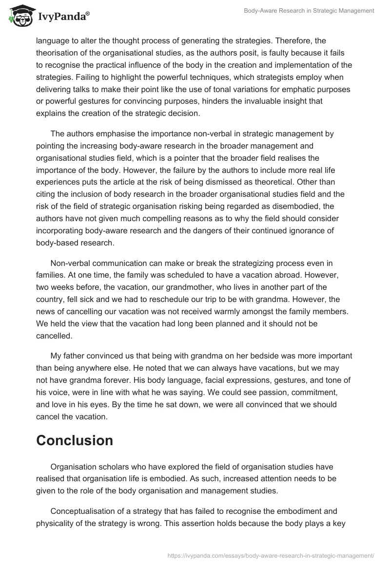 Body-Aware Research in Strategic Management. Page 3