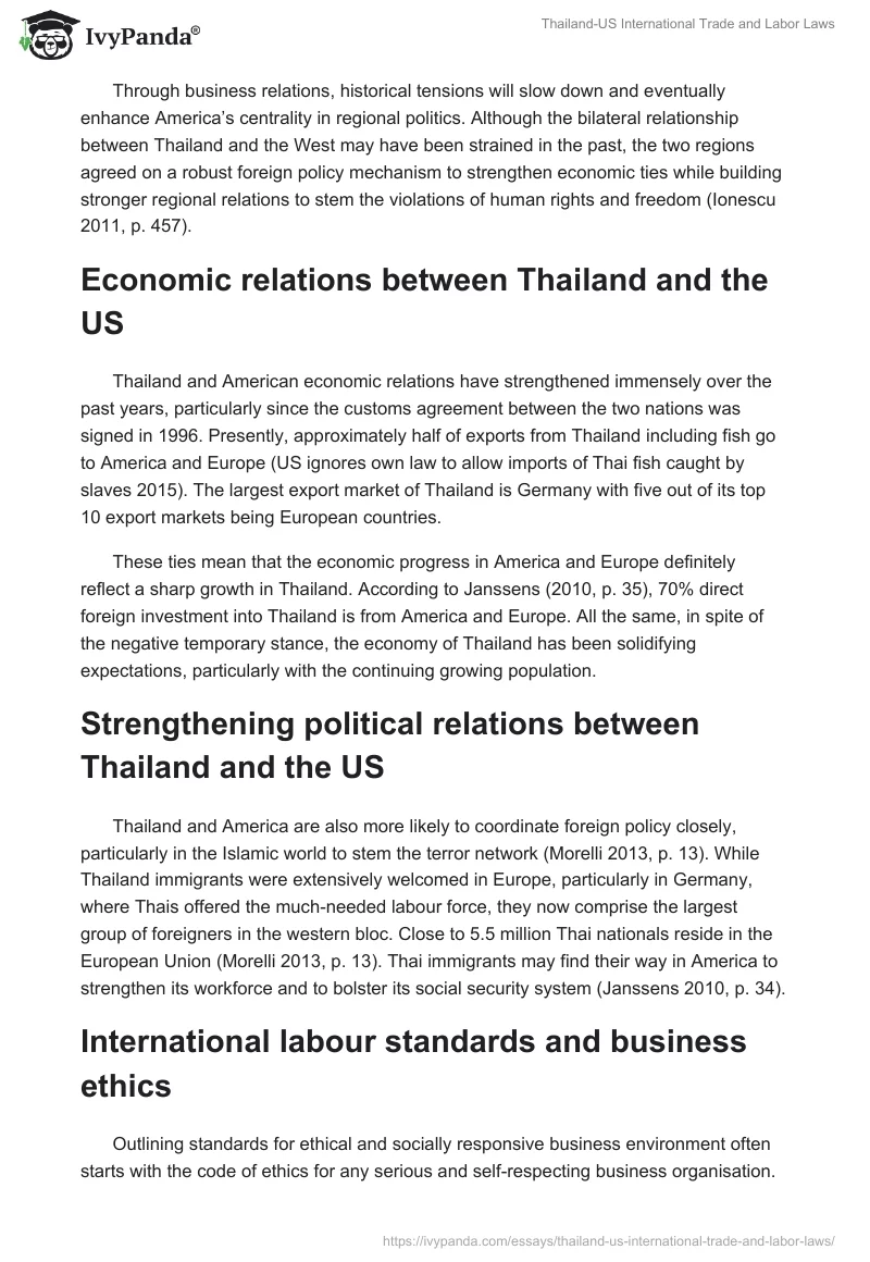 Thailand-US International Trade and Labor Laws. Page 2