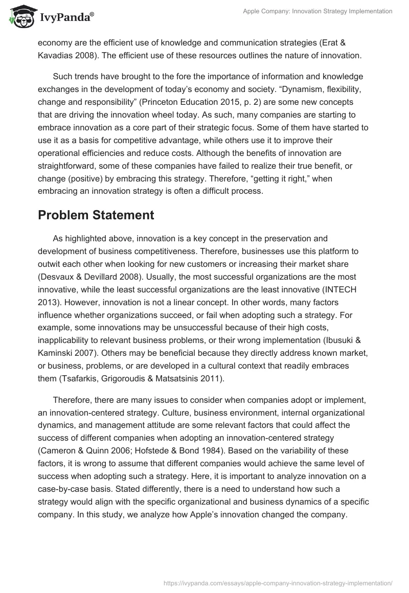 Apple Company: Innovation Strategy Implementation. Page 4