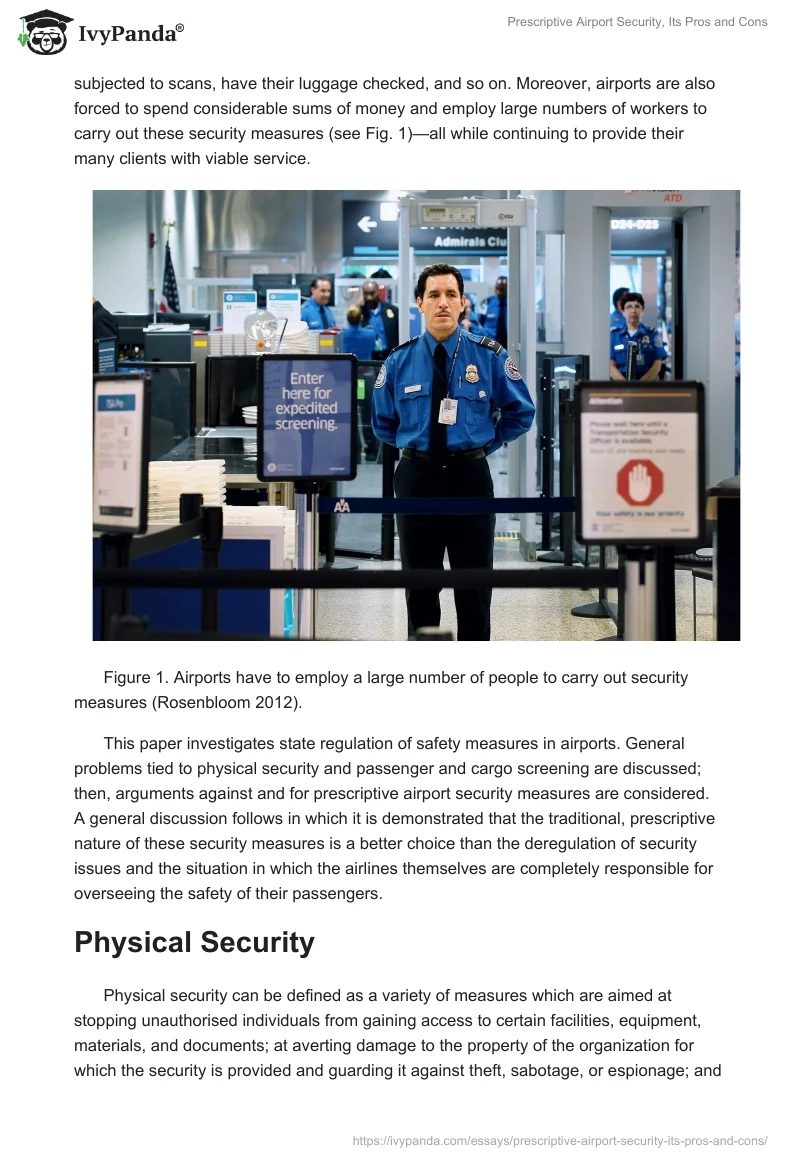 Prescriptive Airport Security, Its Pros and Cons. Page 2