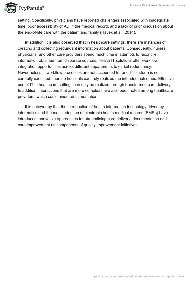 Advance Directives in Nursing Informatics. Page 2