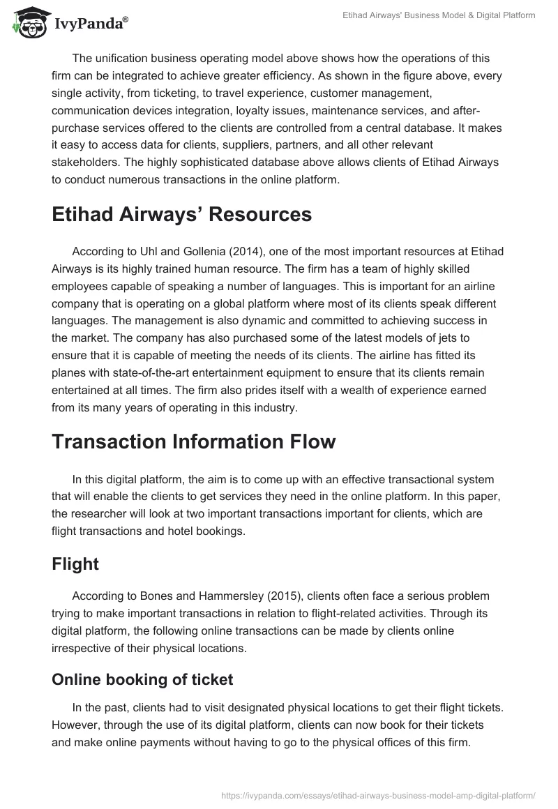 Etihad Airways' Business Model & Digital Platform. Page 4