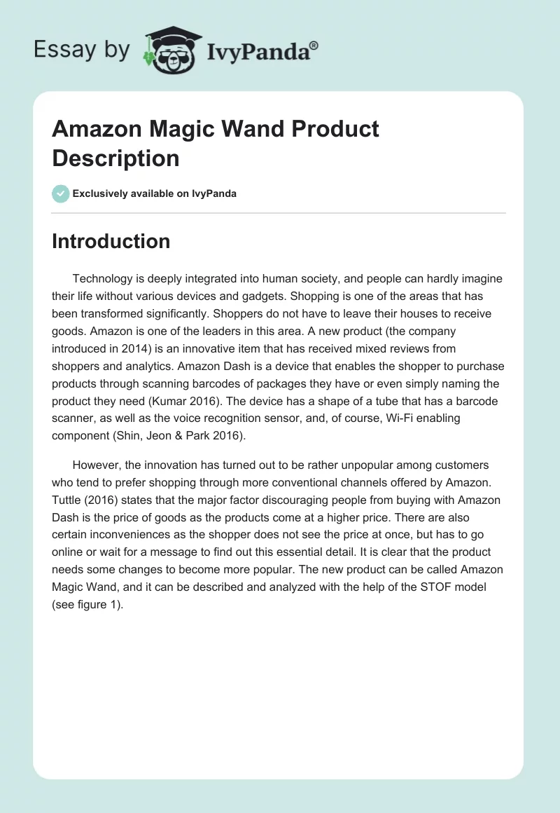 Amazon Magic Wand Product Description. Page 1