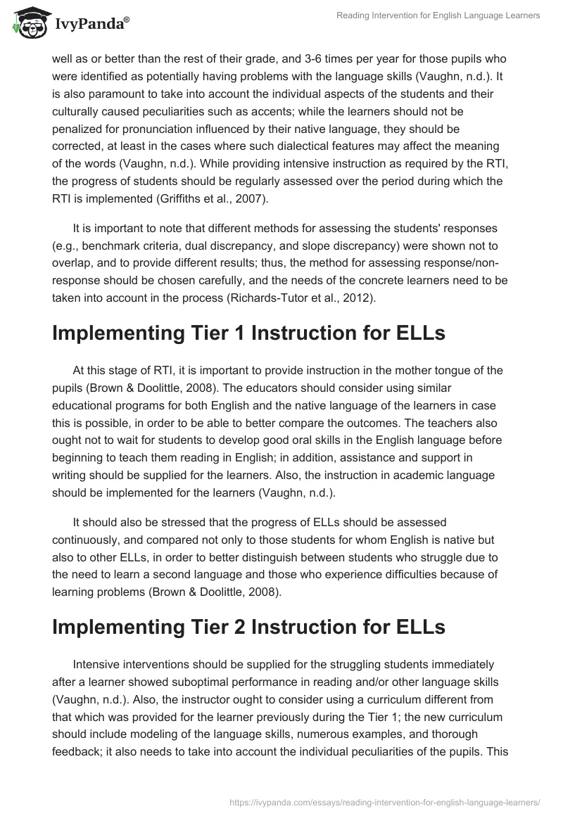 Reading Intervention for English Language Learners. Page 4