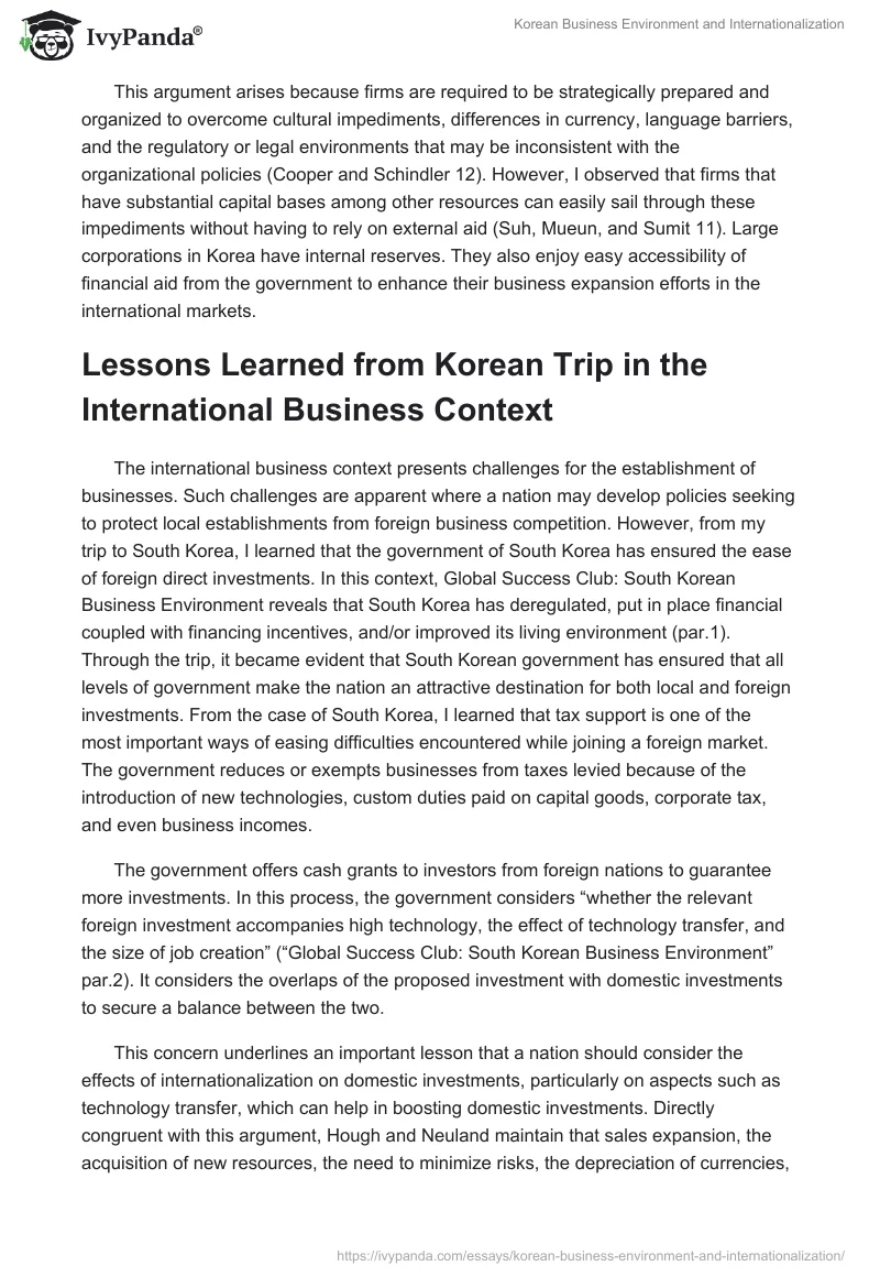 Korean Business Environment and Internationalization. Page 5