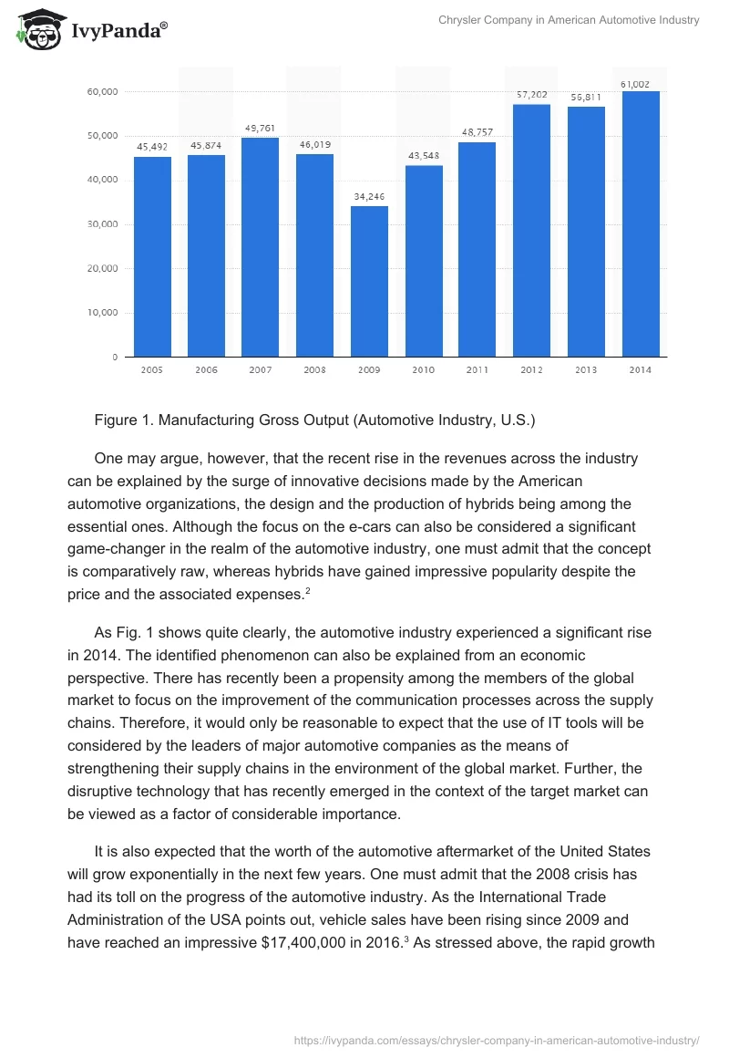 Chrysler Company in American Automotive Industry. Page 2