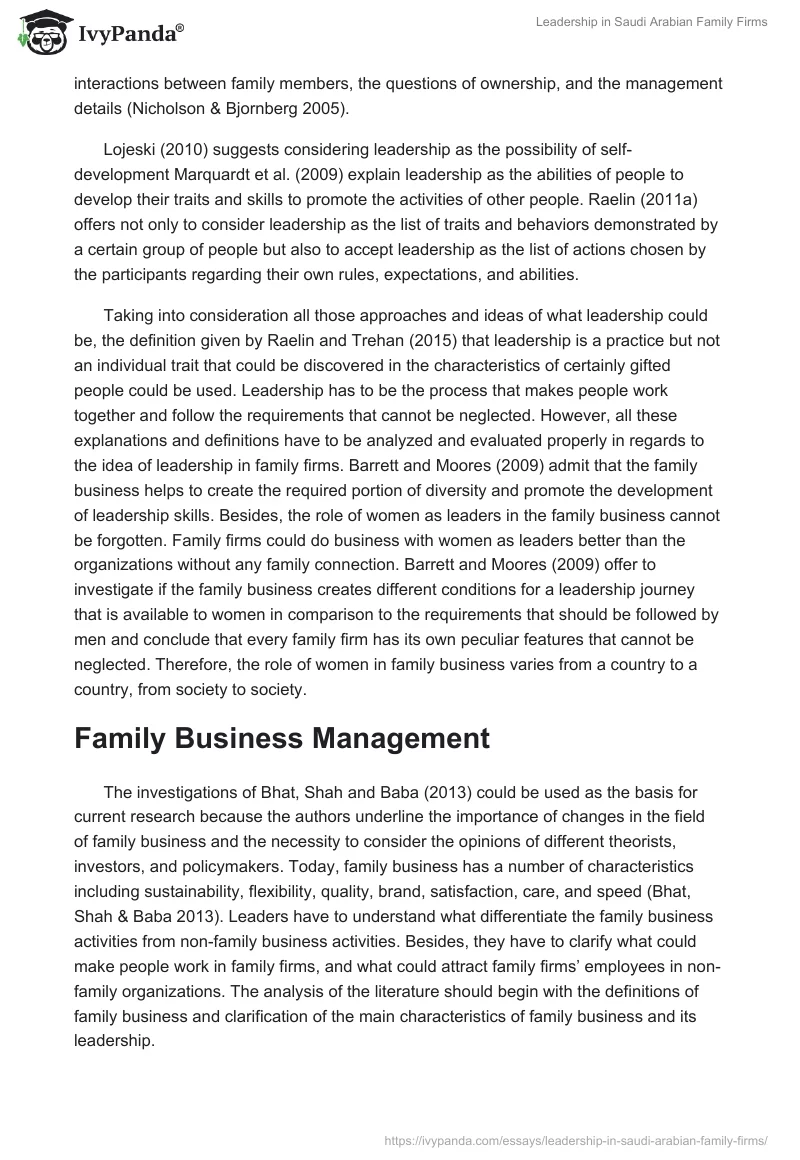 Leadership in Saudi Arabian Family Firms. Page 5