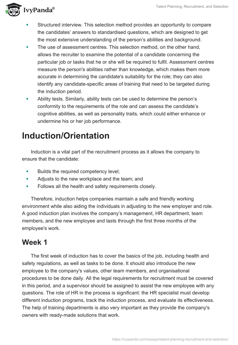 Talent Planning, Recruitment, and Selection. Page 4