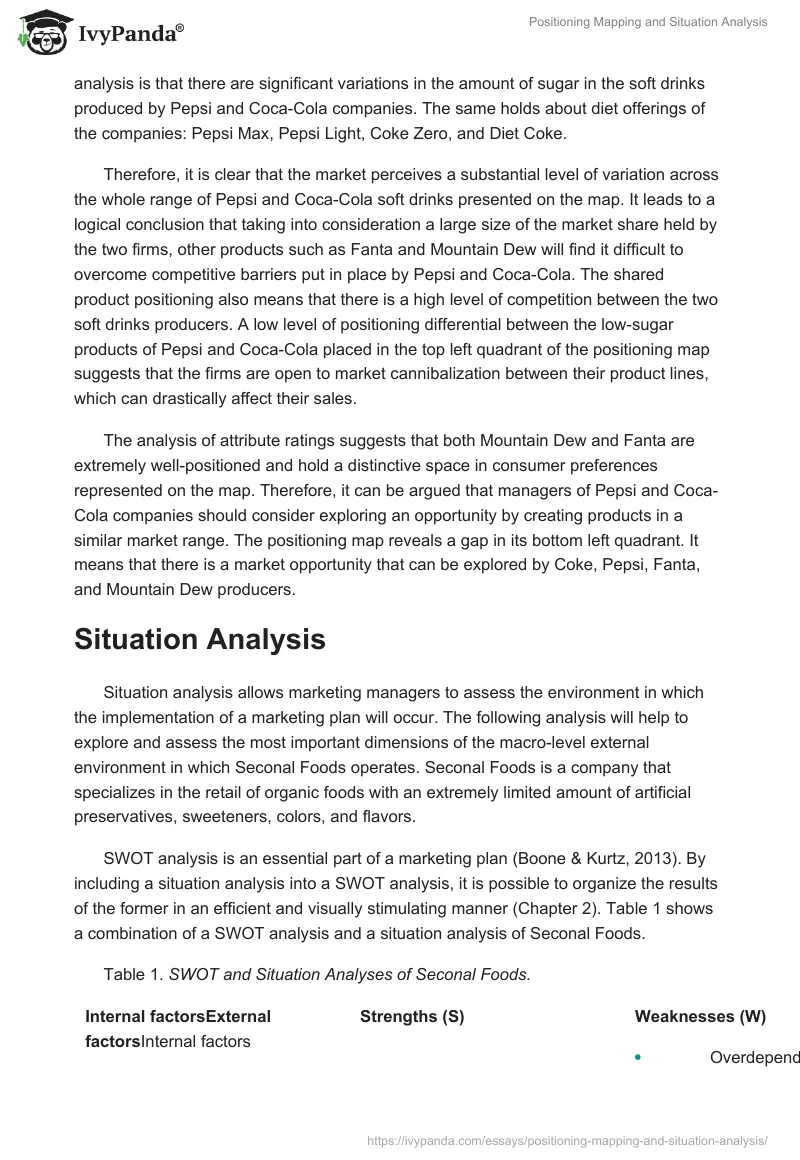 Positioning Mapping and Situation Analysis. Page 3