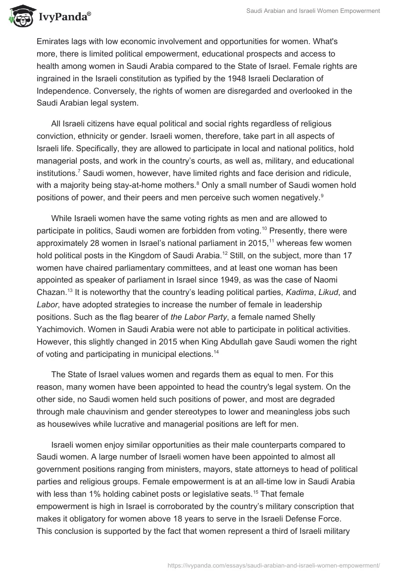 Saudi Arabian and Israeli Women Empowerment. Page 2