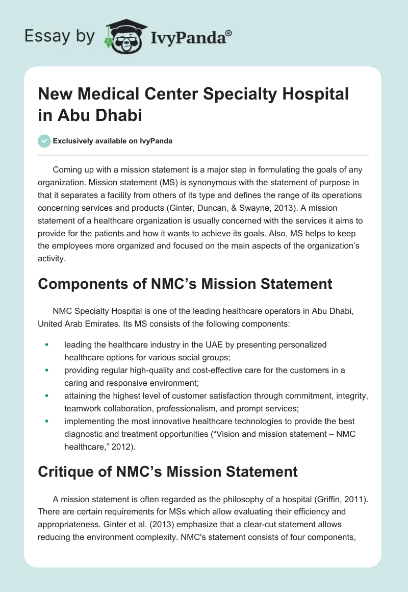 New Medical Center Specialty Hospital in Abu Dhabi. Page 1
