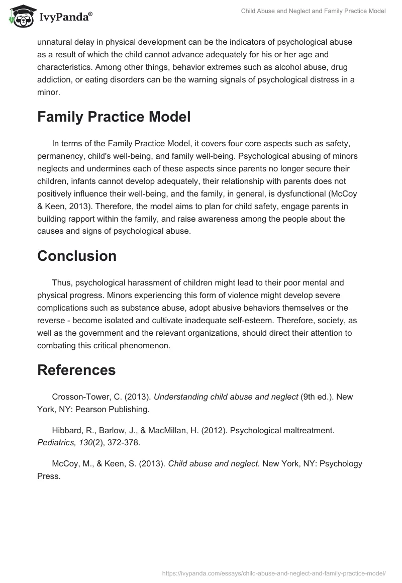 Child Abuse and Neglect and Family Practice Model. Page 2