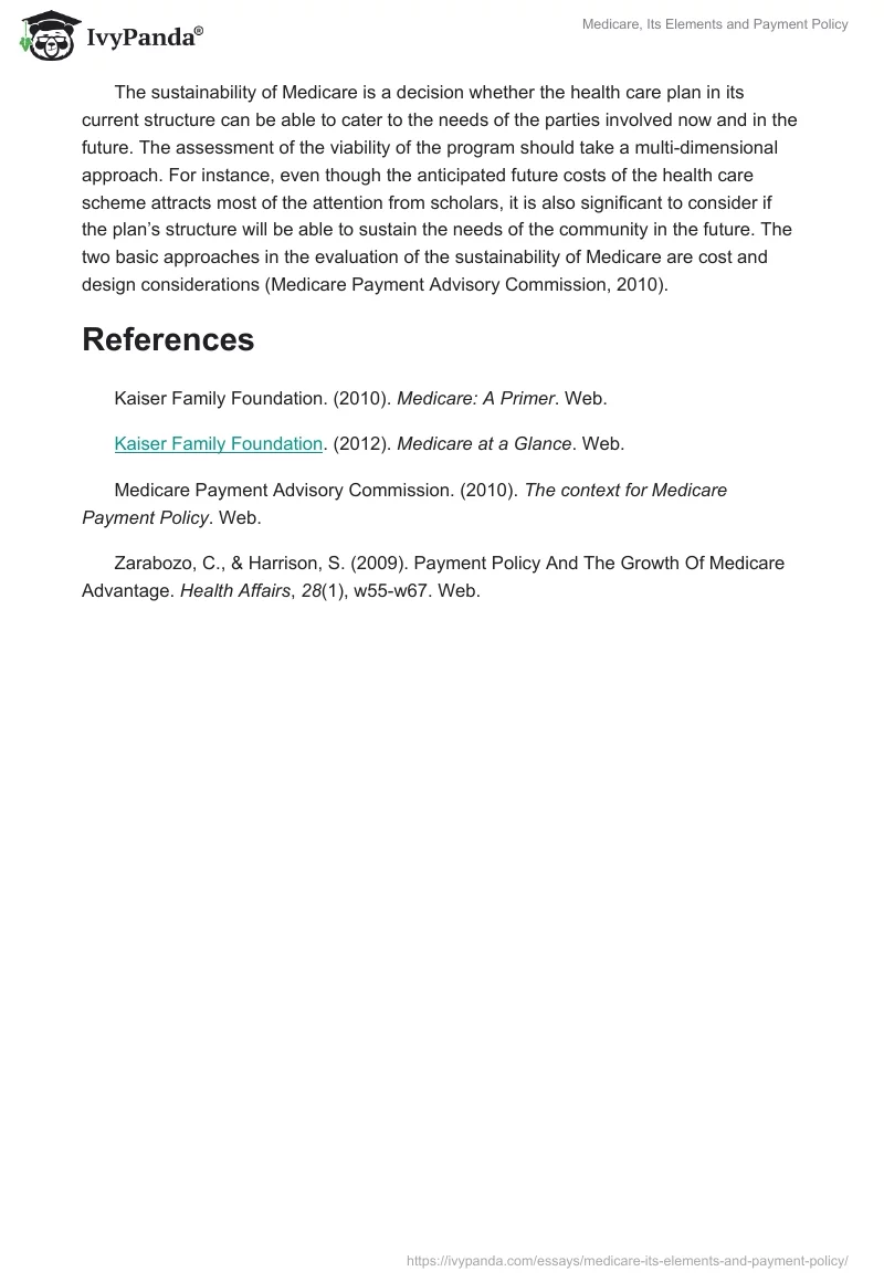 Medicare, Its Elements and Payment Policy. Page 3