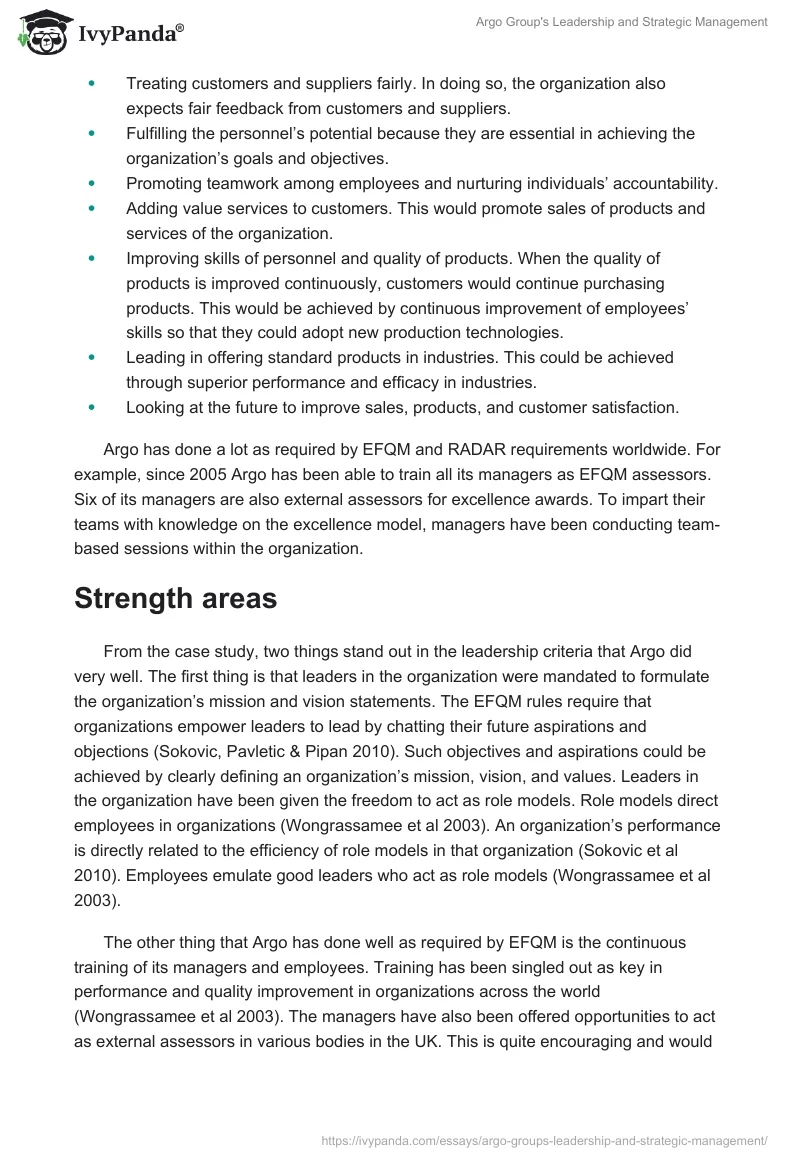 Argo Group's Leadership and Strategic Management. Page 2