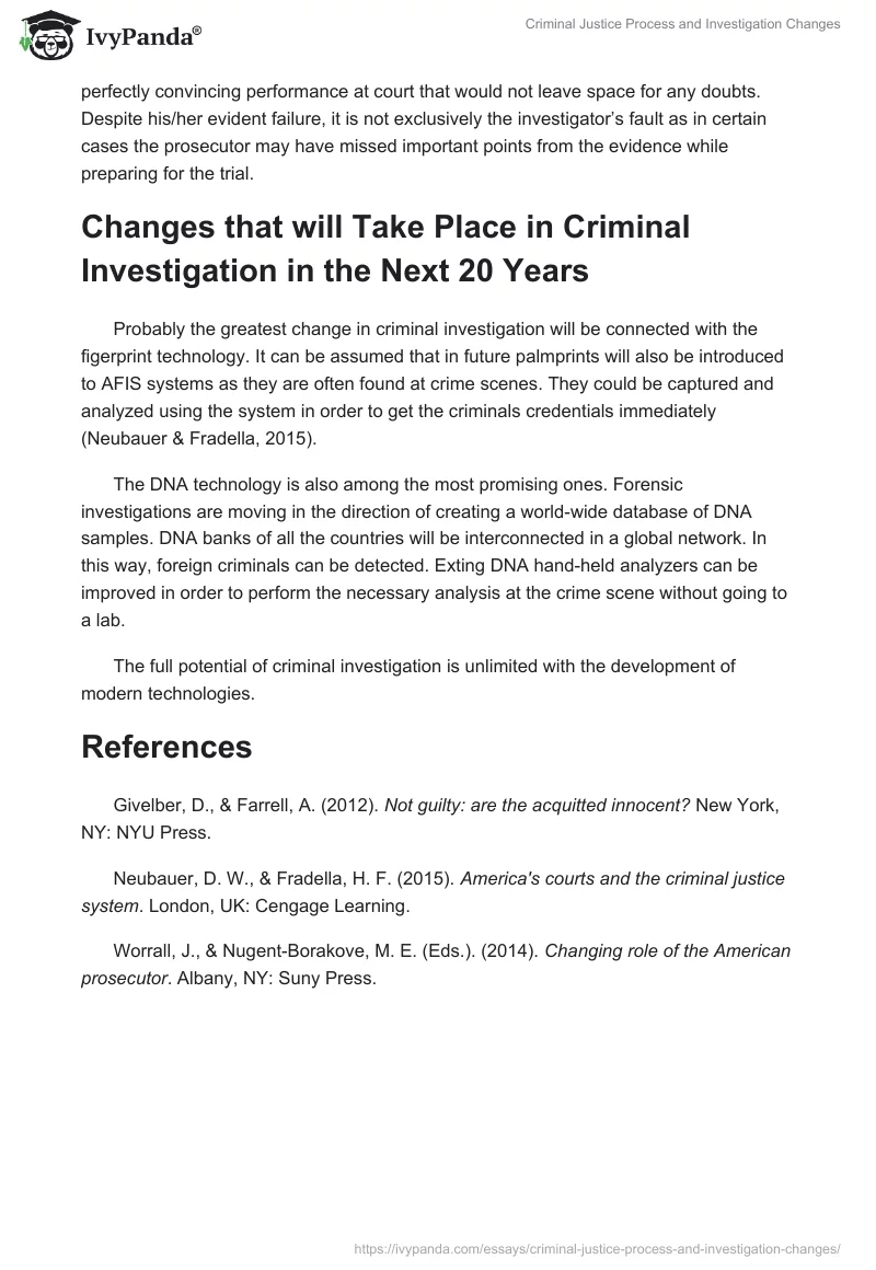 Criminal Justice Process and Investigation Changes. Page 4