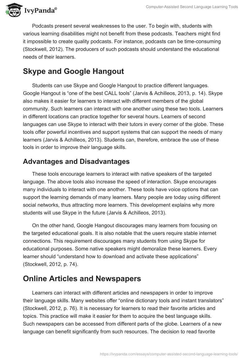 Computer-Assisted Second Language Learning Tools. Page 5