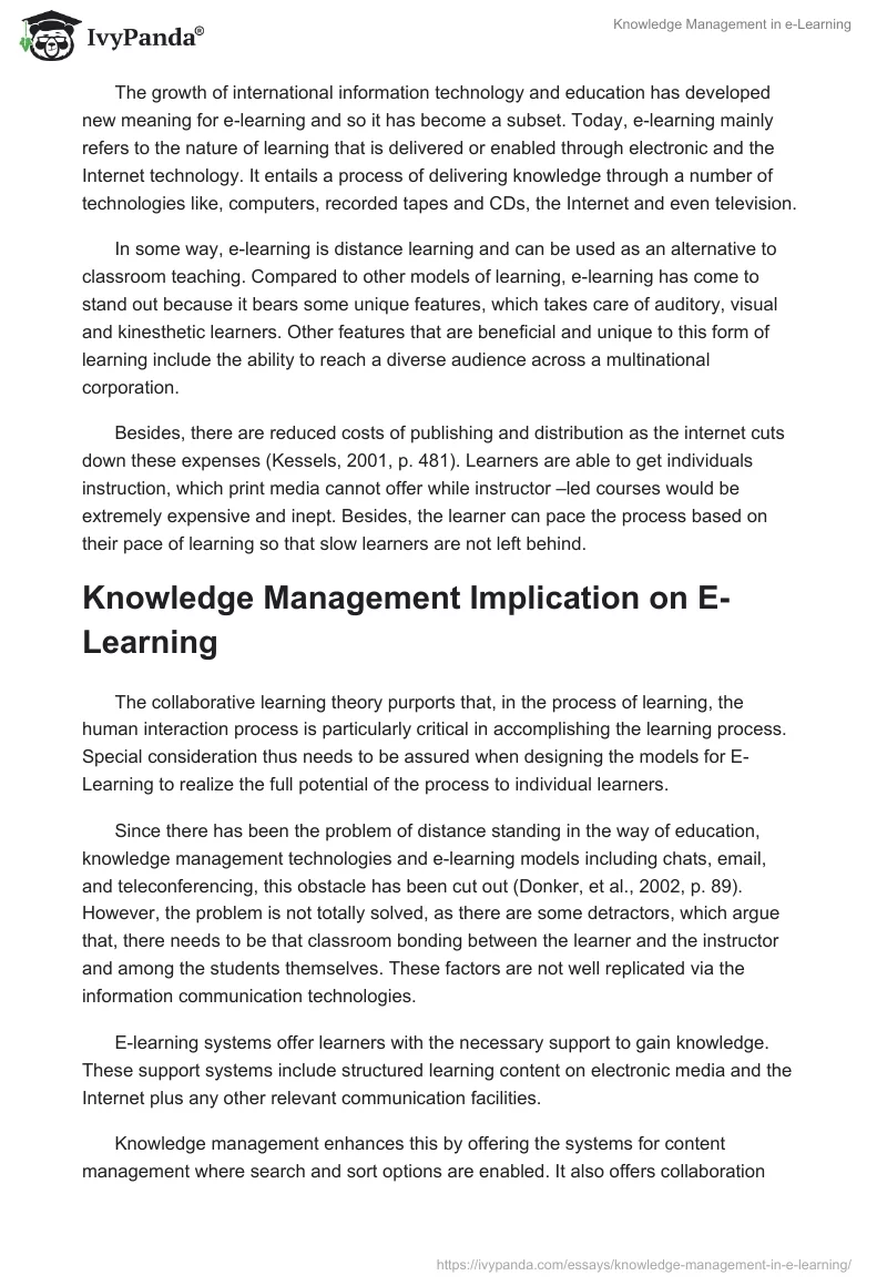 Knowledge Management in e-Learning. Page 3