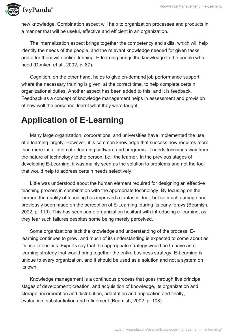 Knowledge Management in e-Learning. Page 5