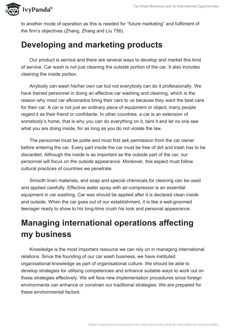 Car Wash Business and Its International Opportunities. Page 5