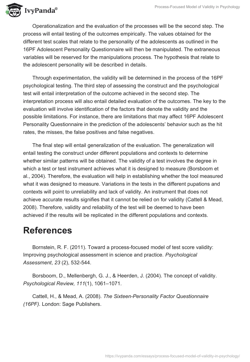Process-Focused Model of Validity in Psychology. Page 4