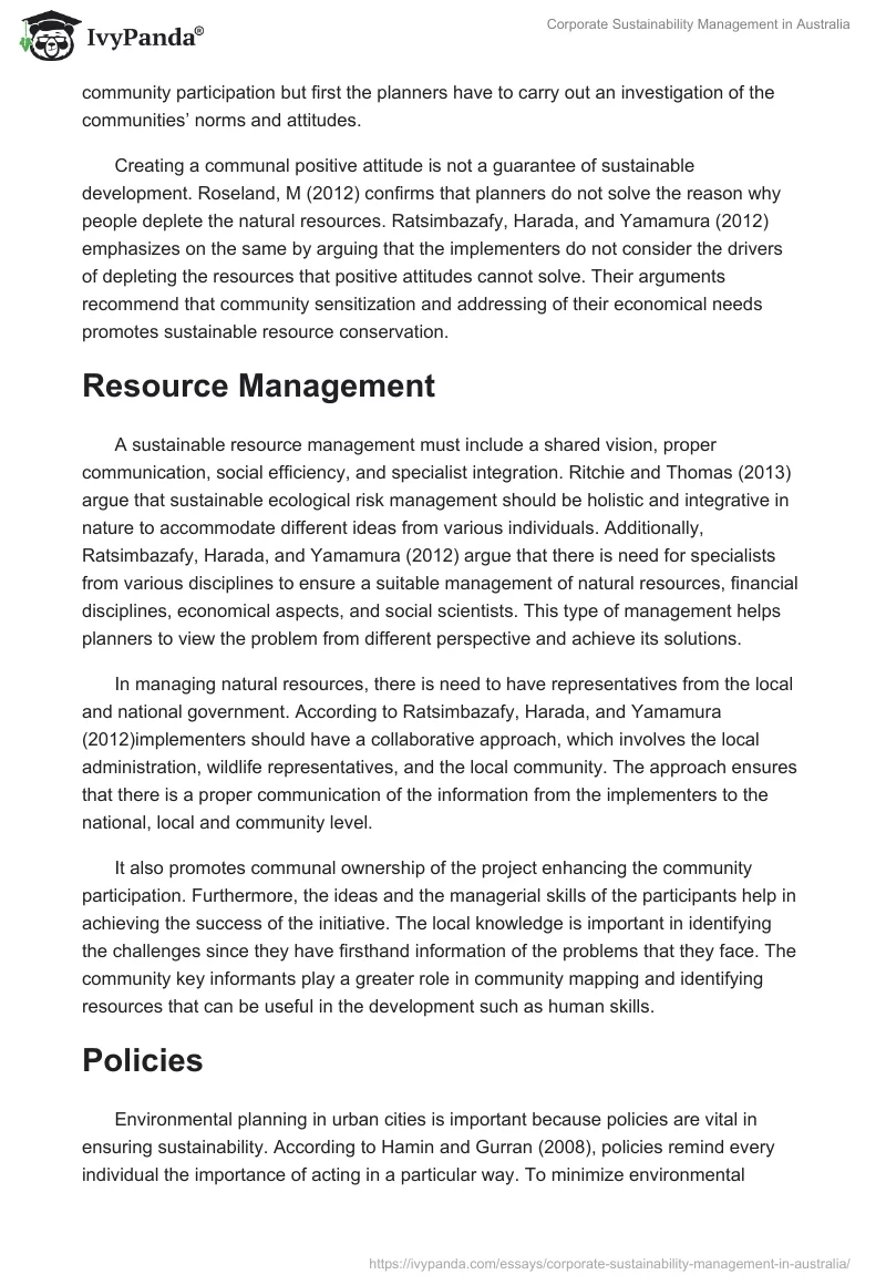 Corporate Sustainability Management in Australia. Page 3