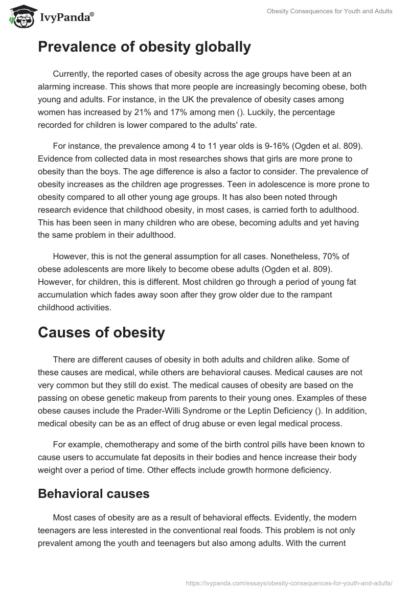 Obesity Consequences for Youth and Adults. Page 2