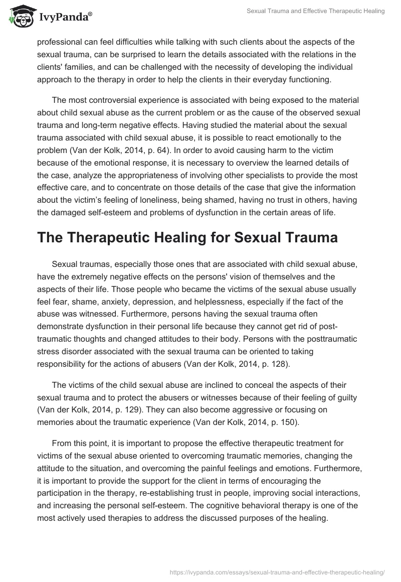 Sexual Trauma and Effective Therapeutic Healing. Page 2