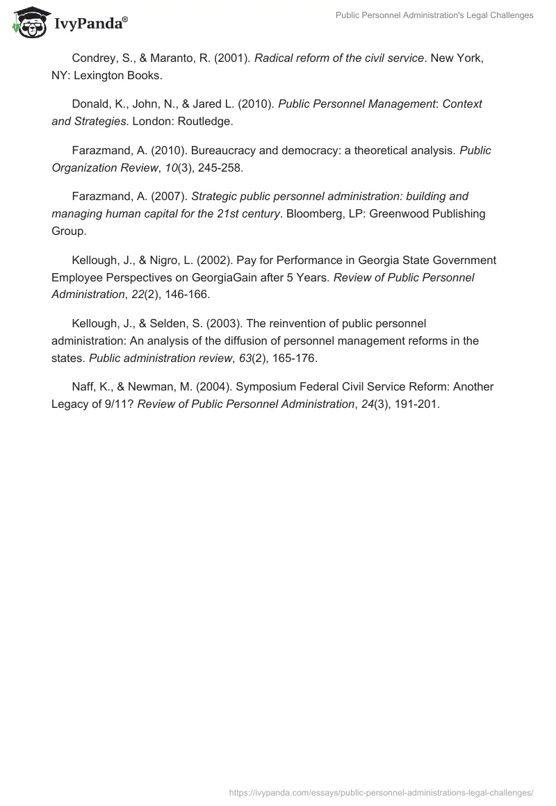 Public Personnel Administration's Legal Challenges. Page 5