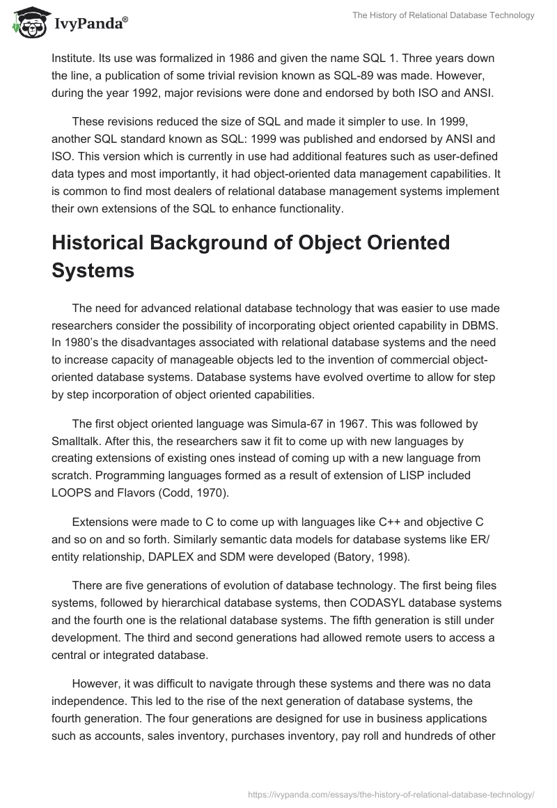The History of Relational Database Technology. Page 3