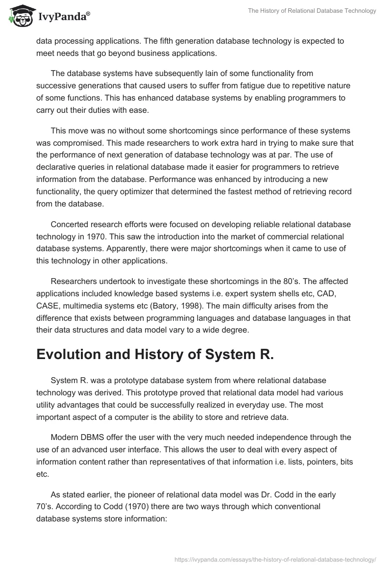 The History of Relational Database Technology. Page 4