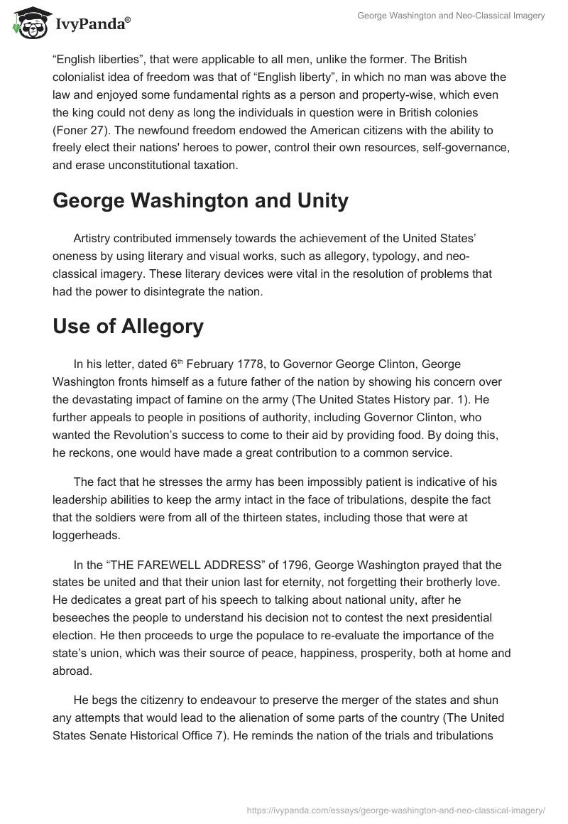 George Washington and Neo-Classical Imagery. Page 2