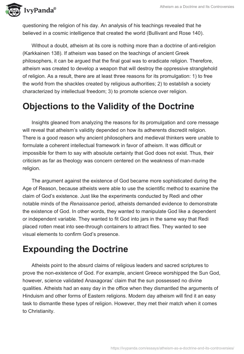 Atheism as a Doctrine and Its Controversies. Page 3