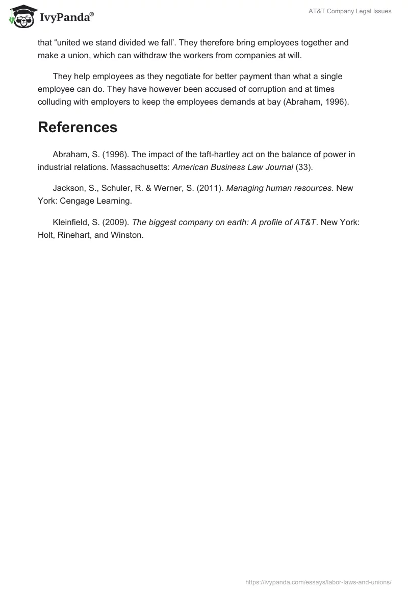 AT&T Company Legal Issues. Page 3