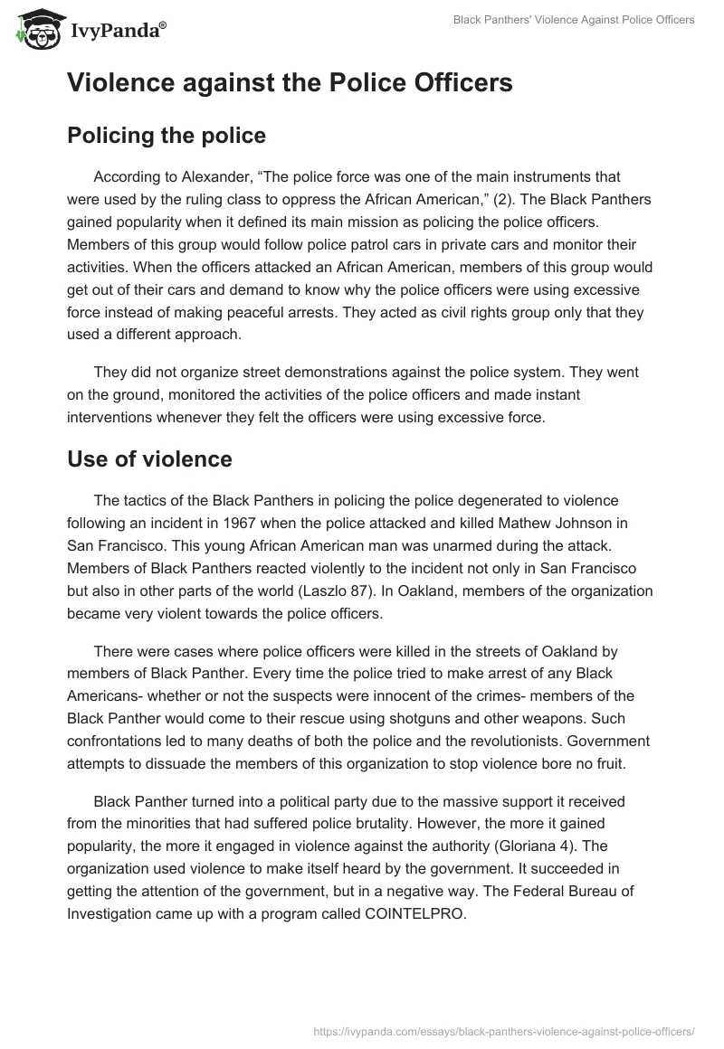 Black Panthers' Violence Against Police Officers. Page 2