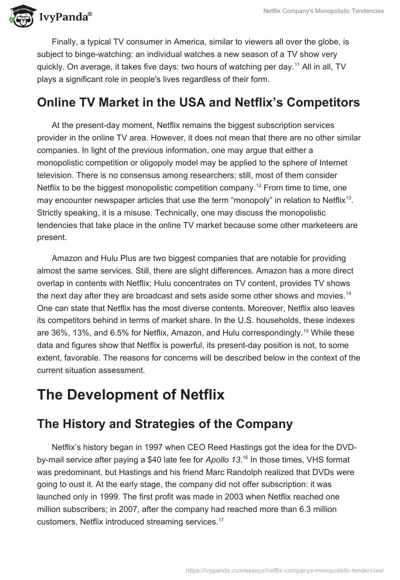 Netflix Company's Monopolistic Tendencies. Page 4