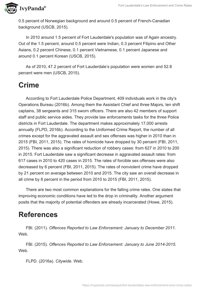 Fort Lauderdale's Law Enforcement and Crime Rates. Page 2