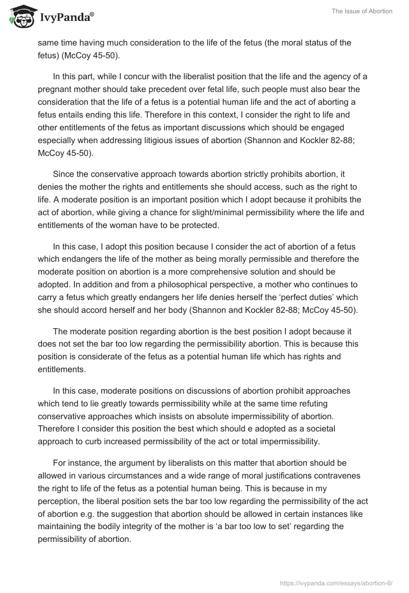 The Issue of Abortion. Page 2