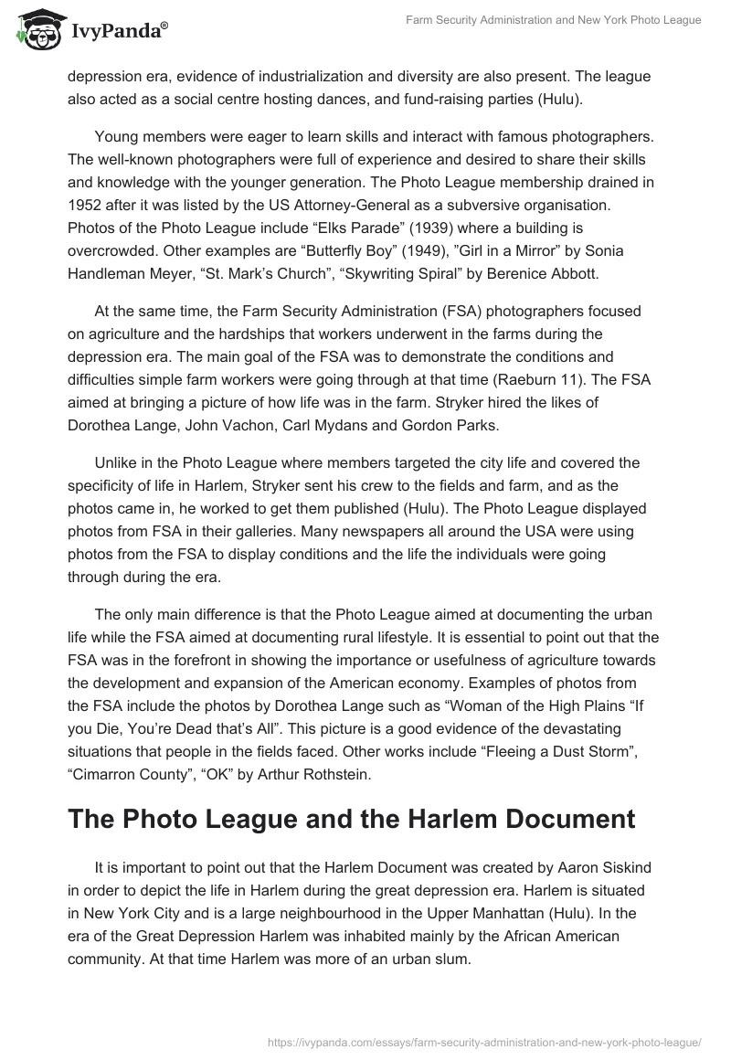 Farm Security Administration and New York Photo League. Page 2