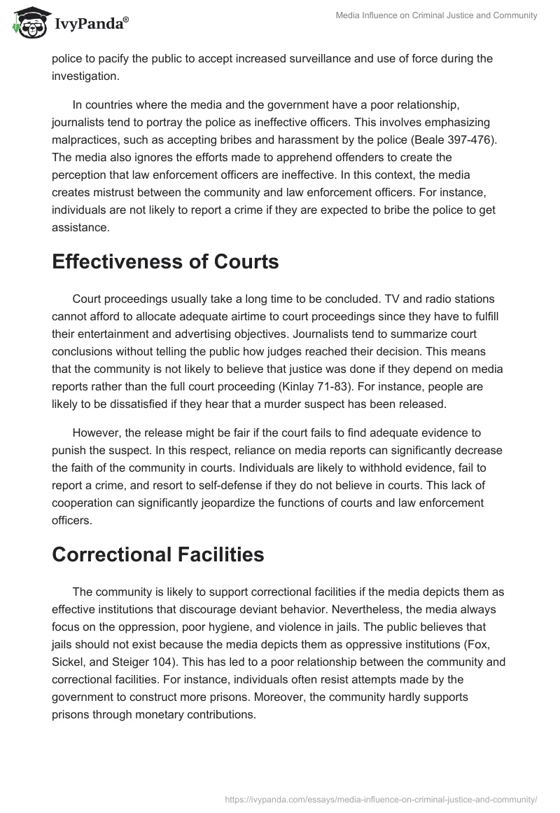 Media Influence on Criminal Justice and Community. Page 3